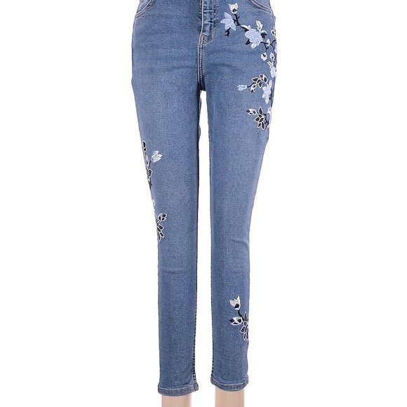 Topshop Denim - Topshop Floral Moto Jaime Jeans